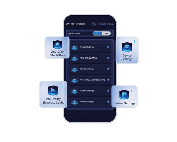 STAR X Mini-APP commissioning interface and settings