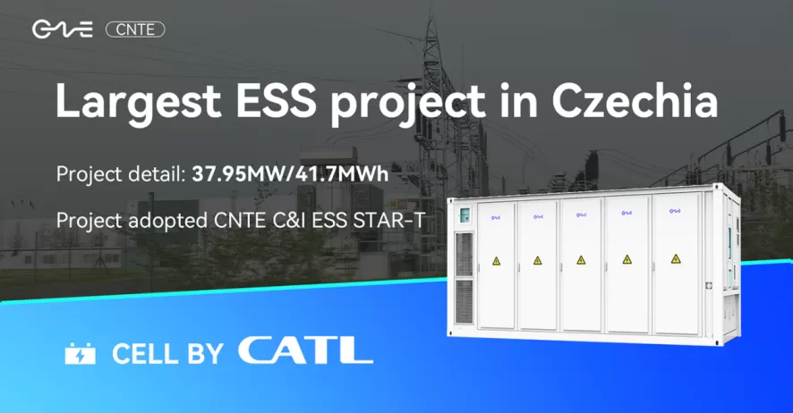 CNTE is proud to provide the ESS for the largest energy storage project in the Czech Republic